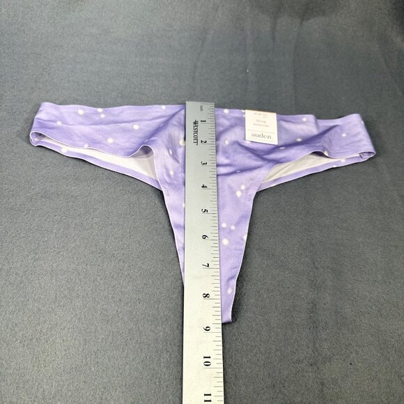 Lot Of 5 Auden Womens Size Med 8-10 Thong Bonded Edge Purple White Polka Dot New - Picture 8 of 10